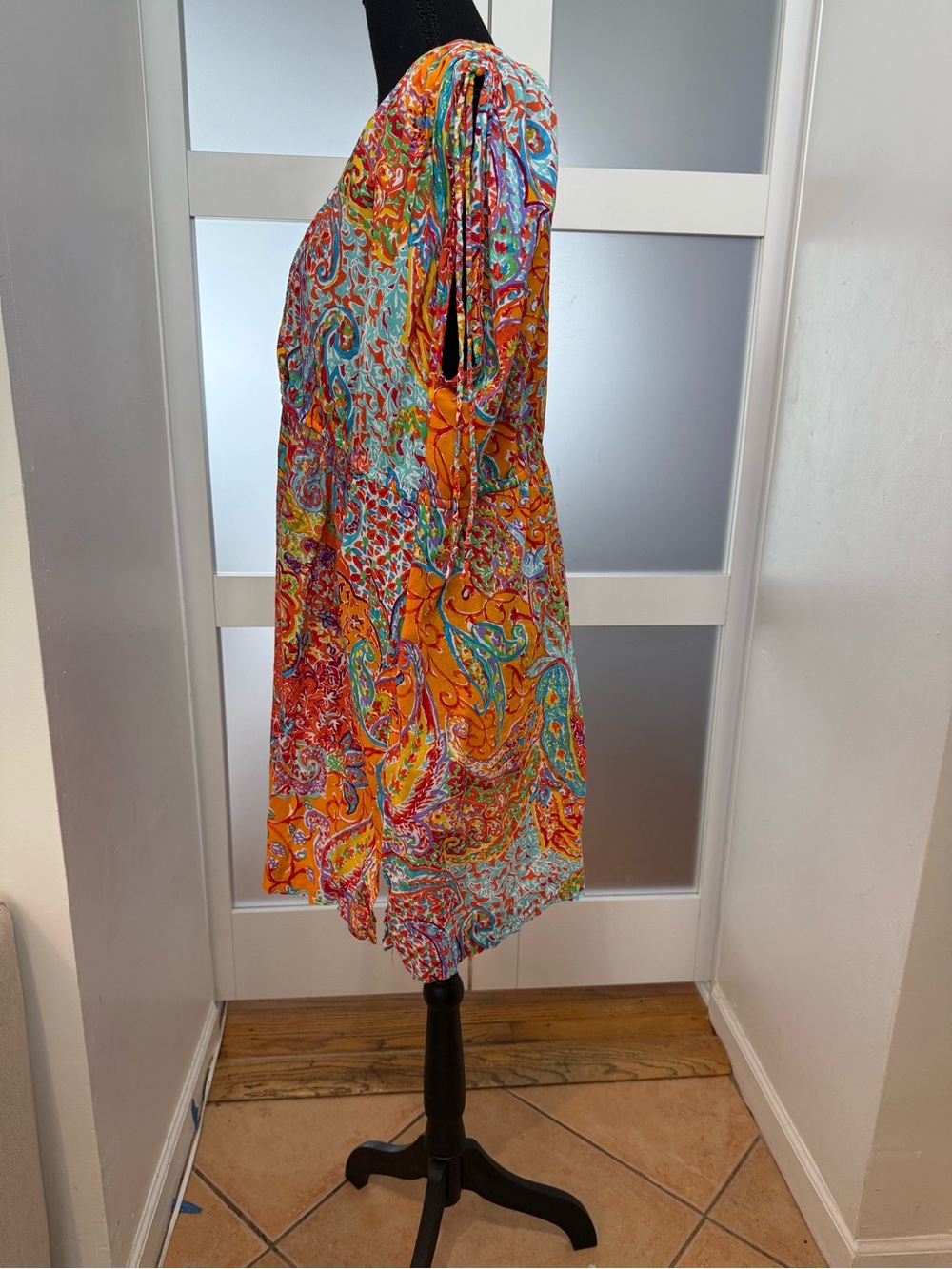 Lauren by Ralph Lauren Orange Boho Multicolor Paisley Swim Cover-Up, XL - Picture 3 of 11